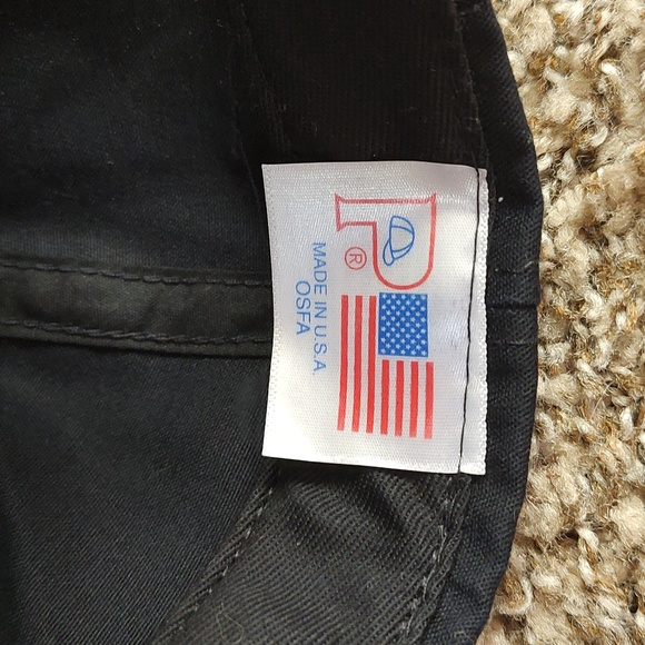 Vtg Propaganda Navy Embroidered Black Yellow Baseball Adjustable Cap Hat - Picture 8 of 9